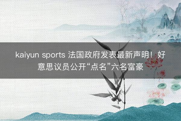 kaiyun sports 法国政府发表最新声明！好意思议员公开“点名”六名富豪