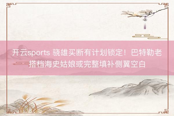 开云sports 骁雄买断有计划锁定！巴特勒老搭档海史姑娘或完整填补侧翼空白