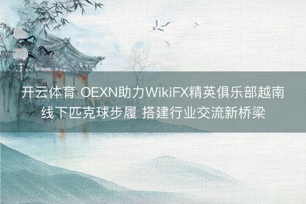 开云体育 OEXN助力WikiFX精英俱乐部越南线下匹克球步履 搭建行业交流新桥梁