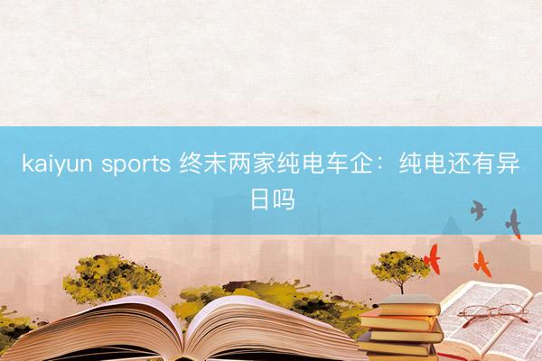 kaiyun sports 终末两家纯电车企：纯电还有异日吗