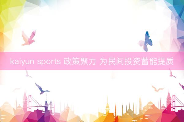 kaiyun sports 政策聚力 为民间投资蓄能提质