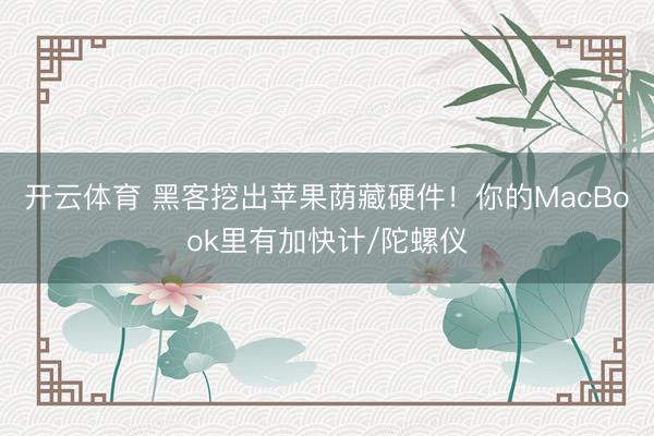 开云体育 黑客挖出苹果荫藏硬件!你的MacBook里有加快计/陀螺仪