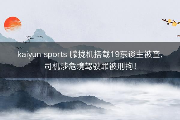 kaiyun sports 朦拢机搭载19东谈主被查，司机涉危境驾驶罪被刑拘！