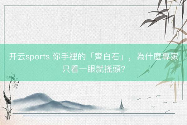 开云sports 你手裡的「齊白石」,為什麼專家只看一眼就搖頭?