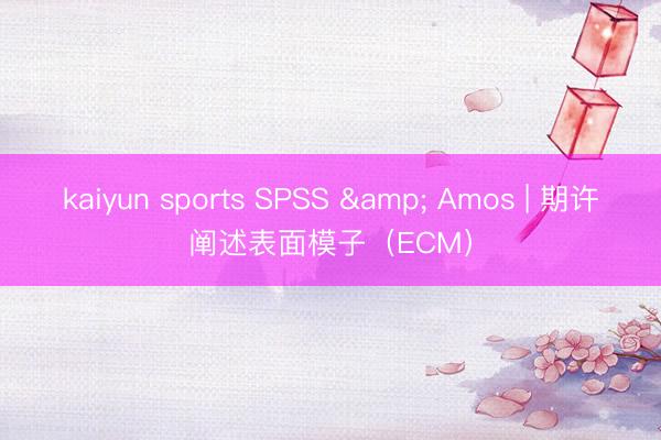 kaiyun sports SPSS & Amos | 期许阐述表面模子（ECM）
